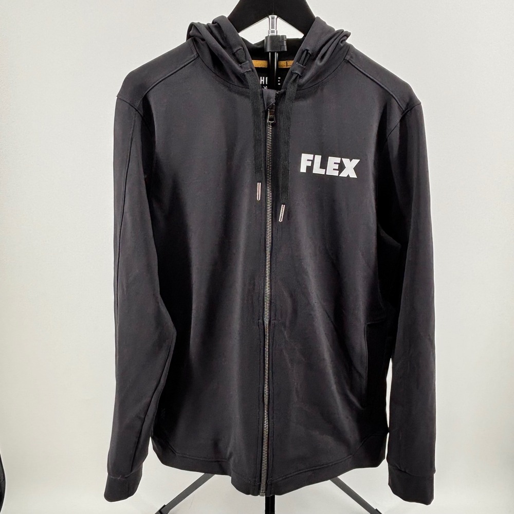 Rhone Mens Black Flex Full Zip Performance Hoodie Sweatshirt Size Medium